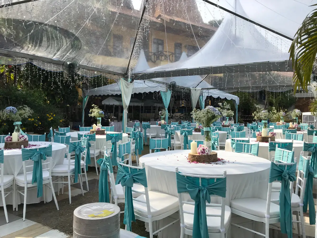 Canopy tent set up for a wedding event in Penang